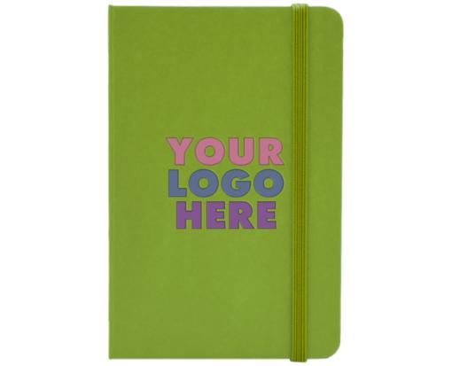 4 x 6 Hardcover Notebook w/Elastic Closure (Full Color) Full Color - Green Apple