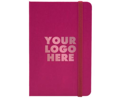 4 x 6 Hardcover Notebook w/Elastic Closure (Rose Gold Foil) Pink Berry w/ Rose Gold Foil