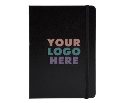 5 x 7 Hardcover Notebook w/Elastic Closure (Full Color) Full Color - Black
