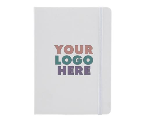 5 x 7 Hardcover Notebook w/Elastic Closure (Full Color) Full Color - White