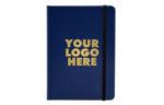 5 x 7 Hardcover Notebook w/Elastic Closure (Full Color) Blue w/ Gold Foil