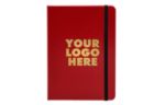 5 x 7 Hardcover Notebook w/Elastic Closure (Full Color) Red w/ Gold Foil