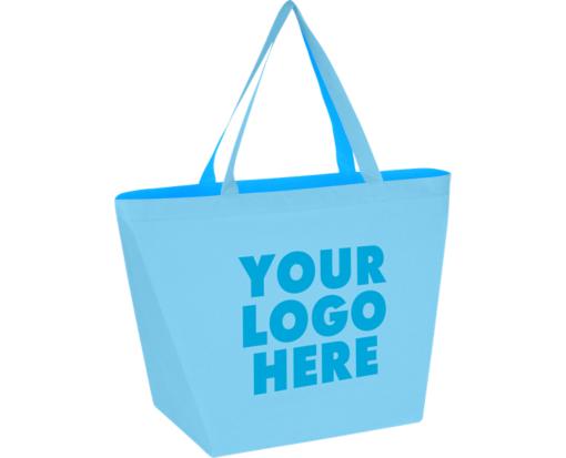 Non-Woven Budget Shopper Tote Bag (Silk-Screen) Light Blue