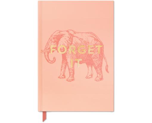 5 1/8 x 8 1/4 Soft Touch Hardcover Journal Elephant "Forget It"