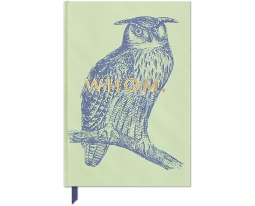 5 1/8 x 8 1/4 Soft Touch Hardcover Journal Owl "Whom"