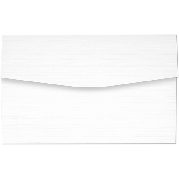 White Linen with White Envelopes Pocket Wallet Invitations 1 Sample 