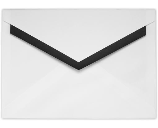 5 7/8 X 8 1/4 Foil Lined Contour Flap Envelope White w/Black Lining