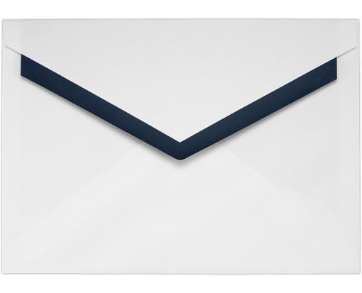 5 7/8 X 8 1/4 Foil Lined Contour Flap Envelope White w/Blue Lining
