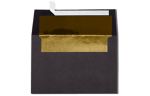 A4 Foil Lined Invitation Envelope (4 1/4 x 6 1/4) Black w/Gold LUX Lining