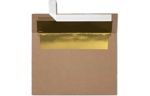 A7 Foil Lined Invitation Envelope (5 1/4 x 7 1/4) Grocery Bag w/Gold LUX Lining