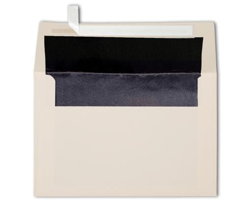 A4 Foil Lined Invitation Envelope (4 1/4 x 6 1/4) Natural w/Black LUX Lining