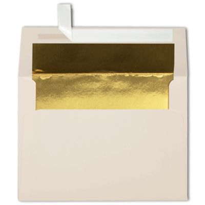 Natural w/Gold LUX Lining A6 Envelopes | Lined | (4 3/4 x ...
