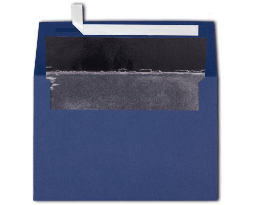 A4 Foil Lined Invitation Envelope (4 1/4 x 6 1/4) Navy w/Silver LUX Lining