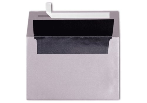 Foil Lined Invitation Envelopes 4 1 4 X 6 1 4 Silver W Black Lux Lining