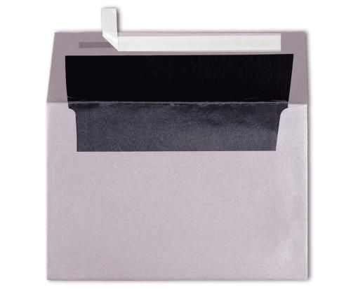 A4 Foil Lined Invitation Envelope (4 1/4 x 6 1/4) Silver w/Black LUX Lining