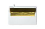 #10 Foil Lined Square Flap Envelope (4 1/8 x 9 1/2) White w/Gold LUX Lining