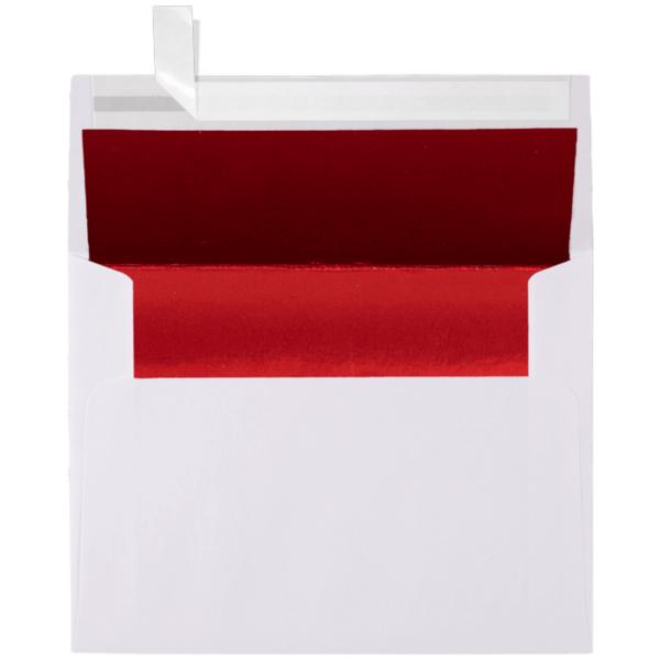 A-2 Announcement Bright White Shiny Red Foil Lined Envelopes Various Quantities 