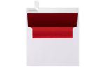 A2 Invitation Envelope (4 3/8 x 5 3/4) White w/Red LUX Lining
