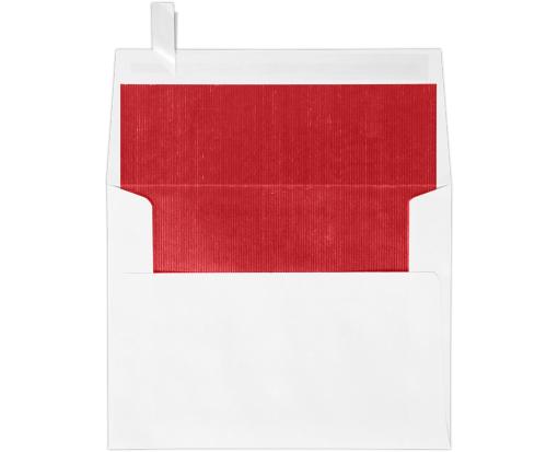 A2 Foil Lined Invitation Envelope (4 3/8 x 5 3/4) White w/Red LUX Lining