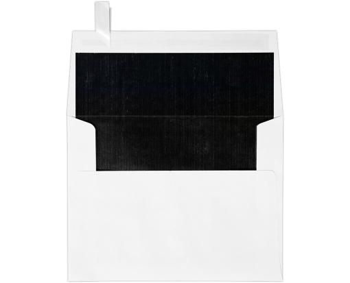 A2 Foil Lined Invitation Envelope (4 3/8 x 5 3/4) White w/Black LUX Lining