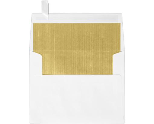 A2 Foil Lined Invitation Envelope (4 3/8 x 5 3/4) White w/Gold LUX Lining