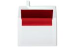 A6 Invitation Envelope (4 3/4 x 6 1/2) White w/Red LUX Lining