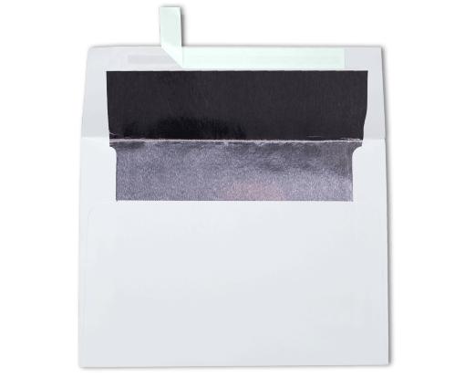 A6 Foil Lined Invitation Envelope (4 3/4 x 6 1/2) White w/Silver LUX Lining
