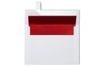 A7 Foil Lined Invitation Envelope (5 1/4 x 7 1/4) 60lb. White w/Red LUX Lining