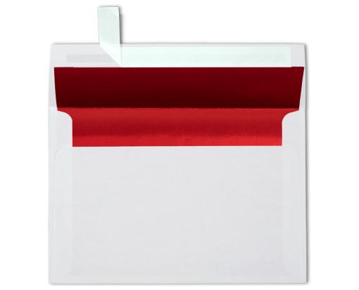 A8 Foil Lined Invitation Envelope (5 1/2 x 8 1/8) White w/Red LUX Lining