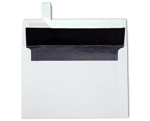 A8 Foil Lined Invitation Envelope (5 1/2 x 8 1/8) White w/Black LUX Lining