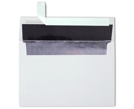 A8 Foil Lined Invitation Envelope (5 1/2 x 8 1/8) White w/Silver LUX Lining