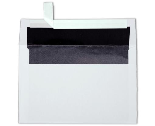 A9 Foil Lined Invitation Envelope (5 3/4 x 8 3/4) White w/Black LUX Lining
