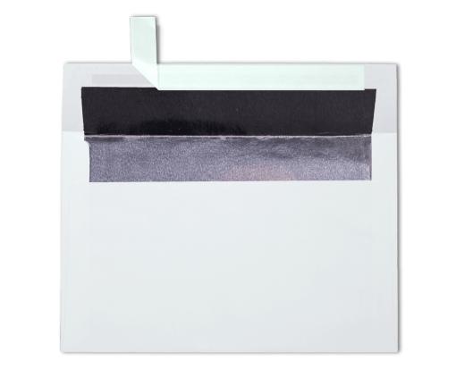 A9 Foil Lined Invitation Envelope (5 3/4 x 8 3/4) White w/Silver LUX Lining