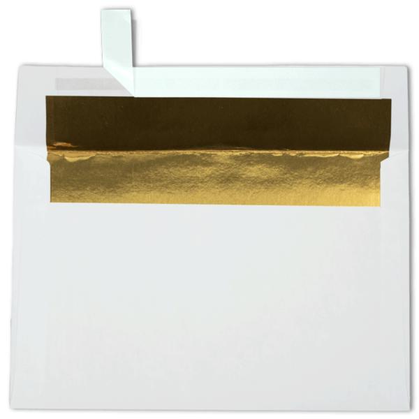 Gold Foil Lined Bright White 70lb Envelopes for Invitations Weddings Enclosure 