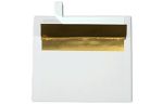 A9 Foil Lined Invitation Envelope (5 3/4 x 8 3/4) White w/Gold LUX Lining
