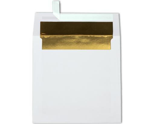 6 1/2 x 6 1/2 Square Foil Lined Envelope White w/Gold LUX Lining