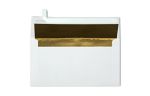 Photo Greeting Foil Lined Invitation Envelope (4 3/8 x 8 1/4) White w/Gold LUX Lining