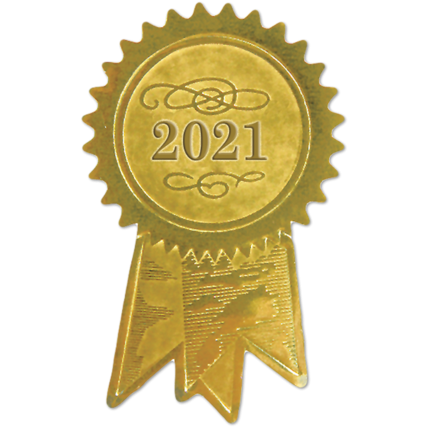 1 1/4 x 2 Embossed Foil Seal Gold