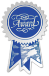 Embossed Foil Seal (1 1/4 x 2) Silver Blue Ribbon