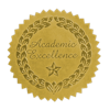 Embossed Foil Seal (1 1/2) Gold Academic Excellence