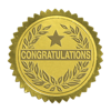 Embossed Foil Seal (1 1/2) Gold Congratulations