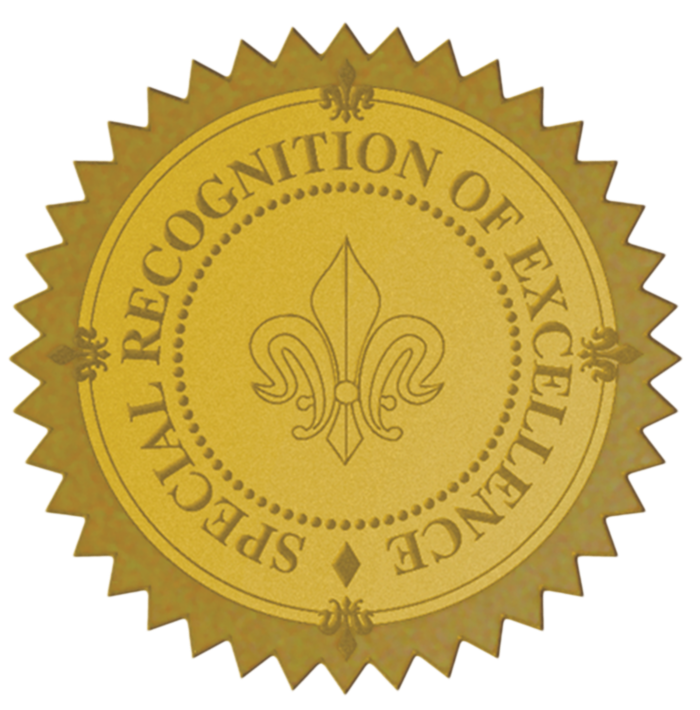 Blank Embossed Foil Seal (1 1/2)Gold Excellence