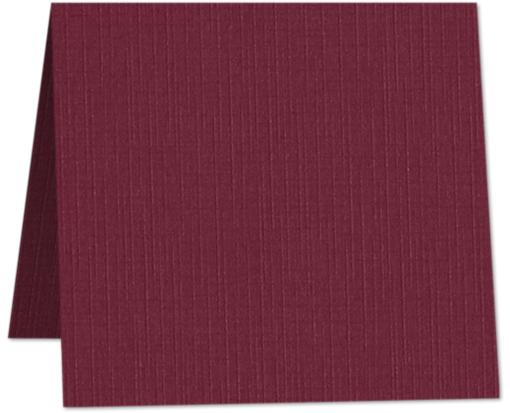 6 x 6 Square Folded Card Burgundy Linen