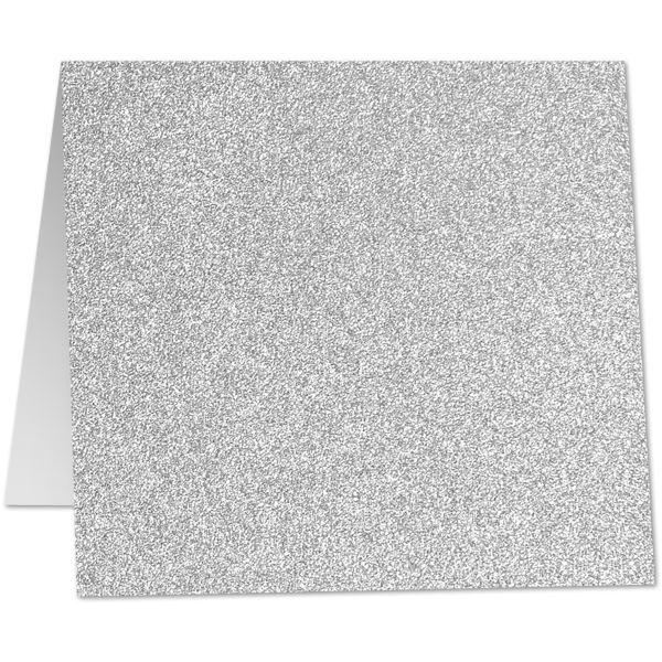 6 x 6 Square Folded Card Silver Sparkle