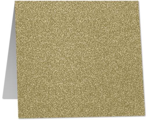 6 x 6 Square Folded Card Gold Sparkle
