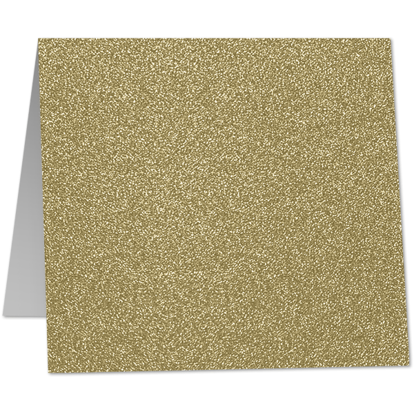 6 x 6 Square Folded Card Gold Sparkle
