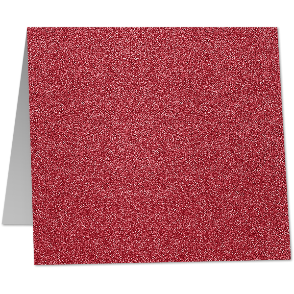 6 x 6 Square Folded Card Holiday Red Sparkle