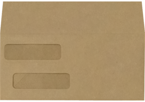 4 1/8 x 9 1/8 500 Qty. - Mandarin Orange Double Window Invoice Envelopes w/Peel & Press 