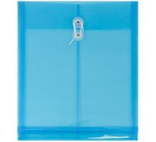 9 3/4 x 11 3/4 Plastic Envelopes with Button & String Tie Closure - Letter Open End - (Pack of 12)