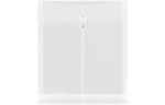9 3/4 x 11 3/4 Plastic Envelopes with Button & String Tie Closure - Letter Open End - (Pack of 6) Clear